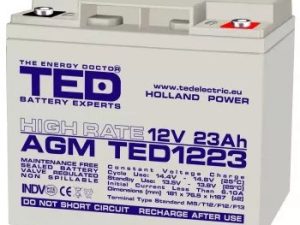 Acumulator 12V 23A AGM VRLA High Rate 181x76x167mm M5 TED Battery Expert Holland