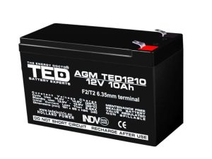 Acumulator AGM VRLA 12V 10A 151x65x95mm F2 TED Battery Expert Holland