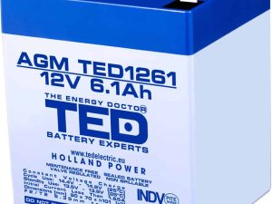 Acumulator AGM VRLA 12V 6.1Ah plumb acid 90x70x98 mm F2 terminal TED Battery Expert Holland