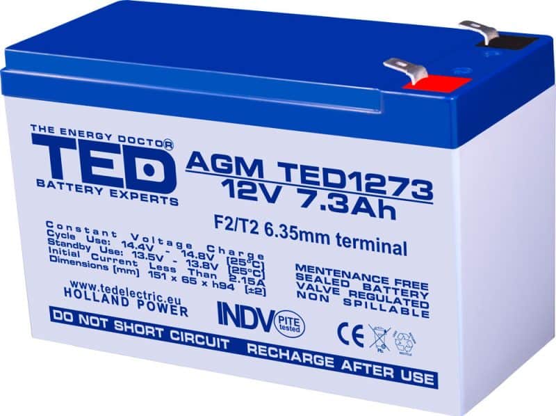 Battery-12V-7Ah-7.3Ah-F2-AGMVRLA-TEDElectric-CSB-Yuasa-Long-Ultracell
