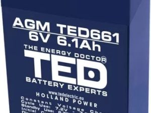 Acumulator AGM VRLA 6V 6.1A 70mm x 48mm x h 101mm F1 TED Battery Expert Holland