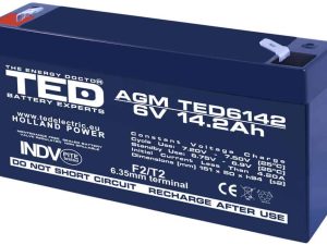 Acumulator AGM VRLA plumb acid 6V 14.2A 151x50xh95mm F2 TED Battery Expert Holland TED003034 5949258003034