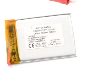 Acumulator Lithium Polymer 12207 320mAh 1S 3.7V conector JST-BEC 40x30x3mm AKYGA Battery