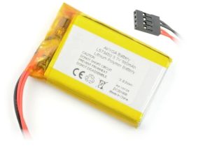 Acumulator Lithium Polymer 12661 980mAh 1S 3.7V 4 fire 2.54mm conector 50x34x6mm AKYGA Battery