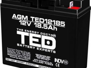 Acumulator TED 12V 18.5Ah AGM plumb acid terminal T3 181mm x 76mm x h167mm