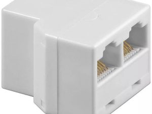 Adaptor 8p8c ISDN RJ45 mama la 2x RJ45 mama alb Goobay