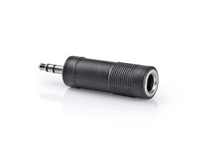 Adaptor audio stereo Nedis Jack 3.5 mm tata - Jack 6.35 mm mama negru 1buc CAGP22935BK