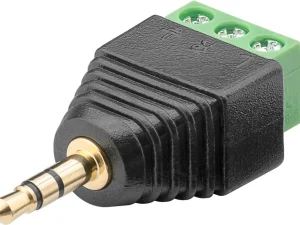 Adaptor bloc terminal cu 3 pini tip regleta cu surub la Jack 3.5 mm tata 3 pini stereo Goobay 76745