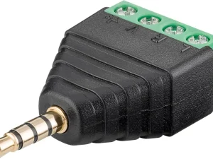 Adaptor bloc terminal cu 4 pini tip regleta cu surub la Jack 3.5 mm tata 4 pini stereo Goobay 59198