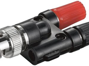 Adaptor BNC tata - 2x banana 4mm mama rosu/negru Goobay 11401