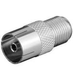 Adaptor coaxial mama la F mama din metal Goobay