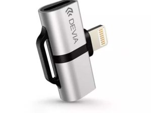 Adaptor conector Ligtning iPhone - 2x iPhone Aluminiu Devia 326530