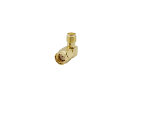 Adaptor convertor antena wifi RF la 90 grade coaxial RP-SMA tata la RP-SMA mama 50ohm de inalta calitate cupru placat cu aur