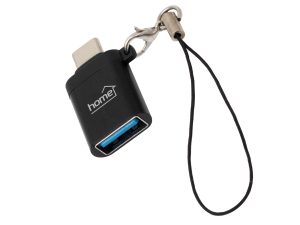 Adaptor convertor mufa tata USB-C3.0 - mufa mama USB A 60W 3A metal negru USBCA3 Home
