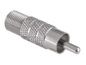 Adaptor F mama la RCA tata din metal Goobay