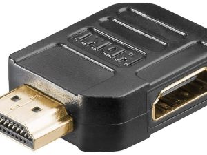 Adaptor HDMI mama-tata la 270 grade 4K Ultra HD 2160p 60Hz placat cu aur negru Goobay 51725