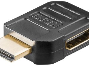 Adaptor HDMI mama-tata la 90 grade 4K Ultra HD 2160p 60Hz placat cu aur negru Goobay 51724