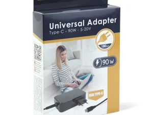Adaptor incarcator USB-C 90W 5-20V 1.8m negru delight 55062