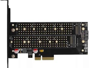 Adaptor Intern PCEM2-D PCI-E 3.0 4x - DUAL M.2 SSD (NVMe + SATA) Voltaj Dual SSD pana la 110mm AXAGON
