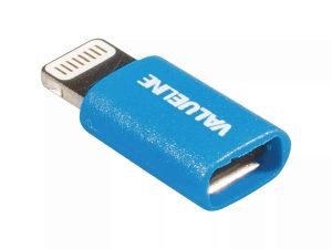 Adaptor iPhone Lightning tata - micro USB mama albastru Valueline