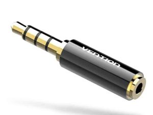 Adaptor Jack 2.5 mm mama 4 pini - Jack 3.5 mm mufa tata 4 pini metal aurit VENTION BFBB0-DE