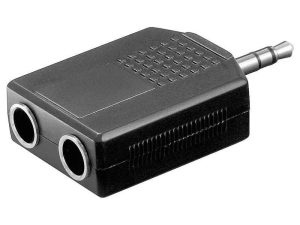 Adaptor Jack 3.5 mm stereo tata la 2x 6.35 mm stereo mama Goobay