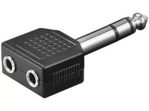 Adaptor Jack 6.35 mm la 2x 3.5 mm mama stereo Goobay
