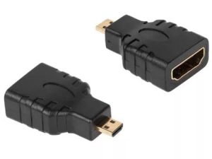 Adaptor micro HDMI la HDMI mama aurit negru