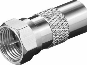 Adaptor mufa cablu coaxial tata TV - F tata din cupru Goobay