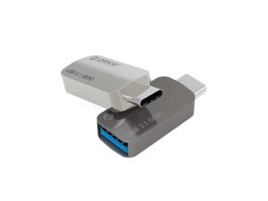 Adaptor OTG USB Type C tata - USB Type A mama metal argintiu 3A Orico CTA2