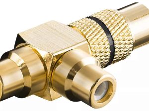 Adaptor RCA Y tata la 2x mama inel negru versiune aurita Goobay