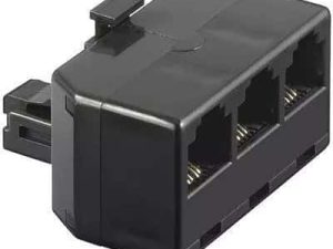 Adaptor RJ11 tata la 3x RJ11 mama negru Goobay