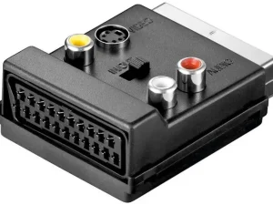 Adaptor Scart tata-mama la 3x RCA si SVHS cu comutator Goobay