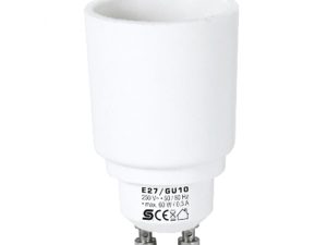 Adaptor soclu E14 mama la mufa GU10 tata 60W 0.3A alb HOME