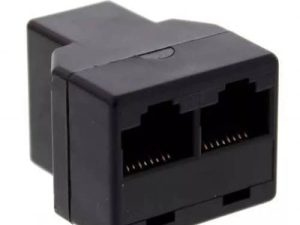 Adaptor telefonic 1x RJ11 6P4C mama - 2x RJ11 6P4C mama negru Well