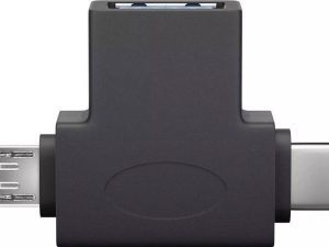 Adaptor USB 3.0 A mama la micro USB tata +USB Type C tata negru Goobay