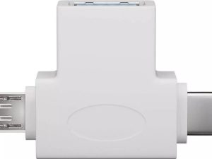 Adaptor USB 3.0 A mama la tata micro USB +USB Type C tata alb Goobay