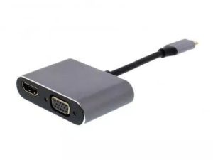 Adaptor USB Type C 3.1 - HDMI 4K 30Hz si VGA 1080p 60Hz Well
