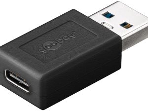 Adaptor USB3.0 SuperSpeed USB-A tata - USB-C mama negru Goobay 45400