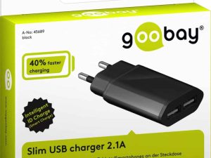 Alimentator 230V la 2x USB 2.1A negru Goobay