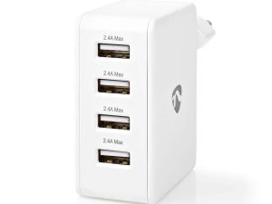 Alimentator incarcator 220V - USB 24W 2x2.4A 2x1A alb NEDIS