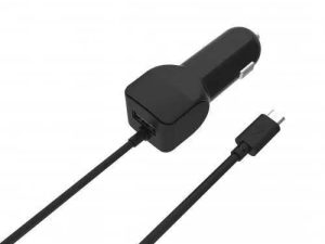 Alimentator USB bricheta auto cu cablu micro USB 2 iesiri 2.4A negru Well