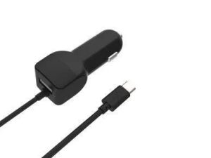 Alimentator USB bricheta auto cu cablu USB C 2 iesiri 2.4A negru Well