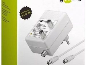 Amplificator semnal TV/antena DVB-T DVB-T2 DVB-C 2x 15dB Goobay