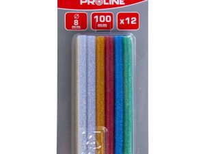 Baghete silicon color sclipici 8x100mm 12buc PROLINE