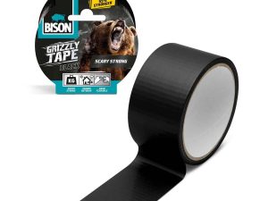 Banda adeziva intarita cu material BISON Grizzly Super Strong Neagra 10m