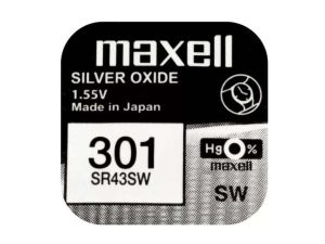 Baterie ceas Maxell SR43SW V301 AG12 1.55V oxid de argint 1buc