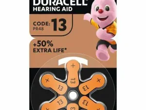 Baterii auditive 13 DURACELL Zinc-Air 1.45V PR48 6buc