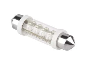 Bec auto 12V T10 42mm 8LED SV 8.5 lumina alba ZAR0078