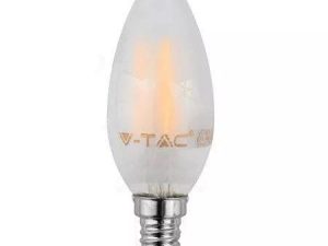 Bec cu filament LED E14 4W 6400K alb rece sticla mata V-TAC
